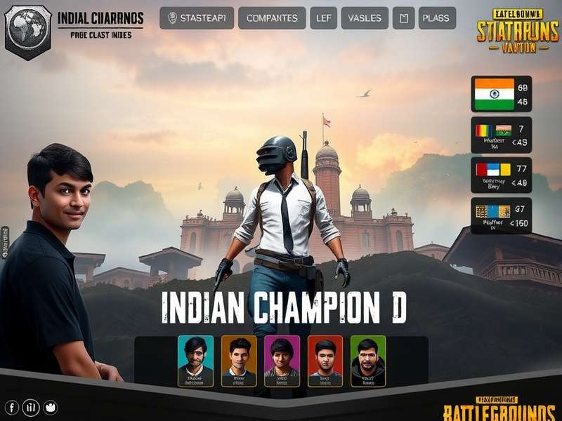 PUBG Indian Champion D gameplay screenshot showing Indian-themed map